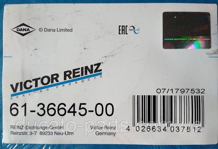 Прокладка головки блока циліндра Renault Master 7700115822 61-36645-00 фото